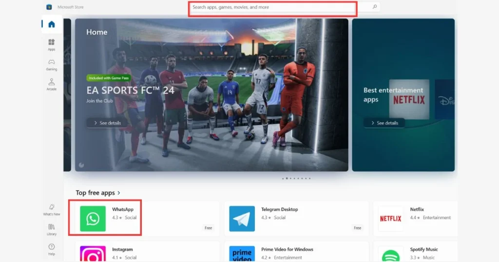 How to install WhatsApp from Microsoft Store